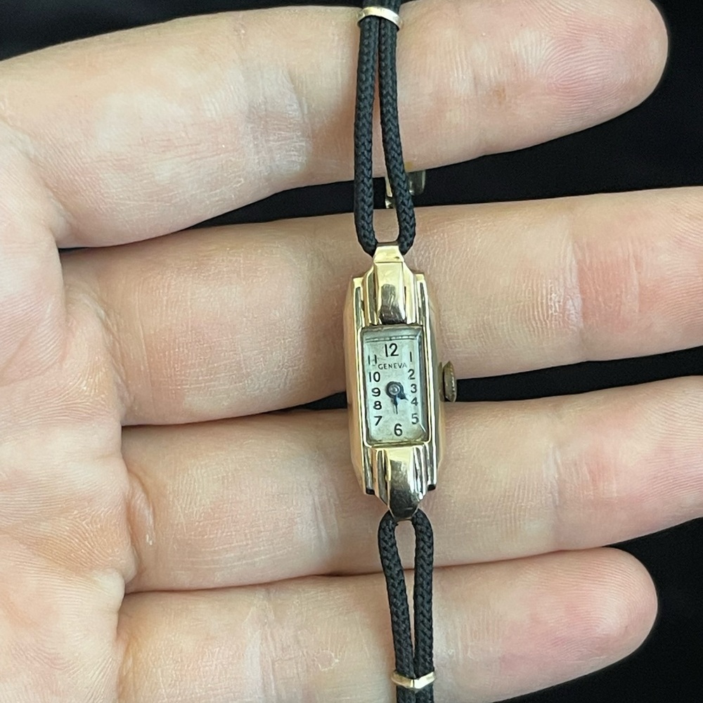 Vintage Geneva Wristwatch 14k Solid Yellow Gold Art Deco 17 Jewels Swiss NotWork